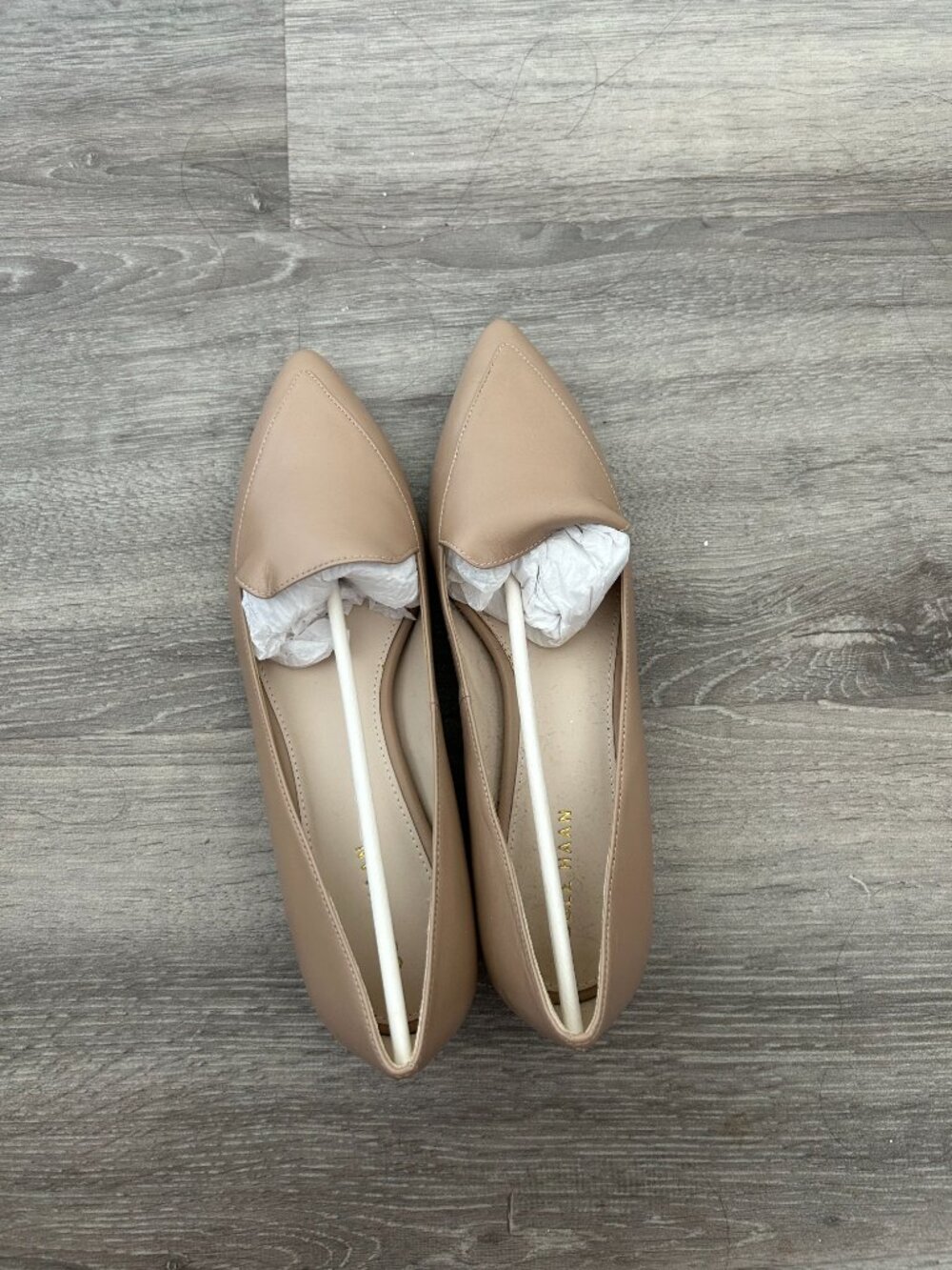 Cole Haan Dellora Skimmer Nude Leather Flats Size 6B New